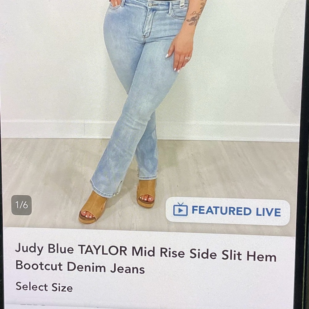 Judy Blue Boot Cut Blue Jeans with Side Slit Hem